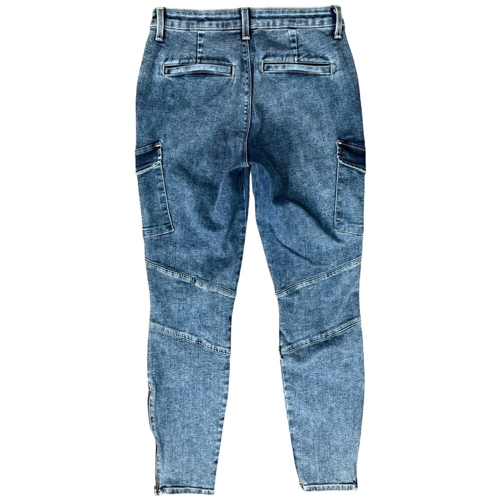 L'Agence Patton Medium Wash Mid Rise Skinny Cargo Denim Jeans size 26 Utility - Picture 8 of 13